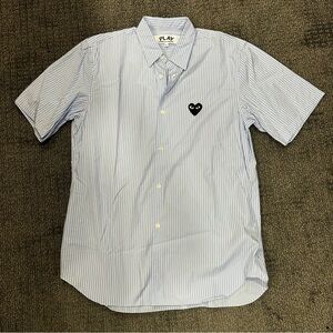 Comme des Garçons PLAY Men's Blue Striped Shirt